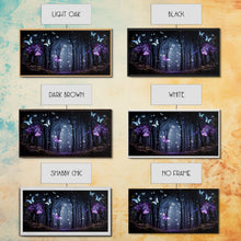 Carregar imagem no visualizador da galeria, Glowing Butterflies, Framed Canvas Print, Fantasy Decor, High Fantasy Canvas Art, Fairy Forest
