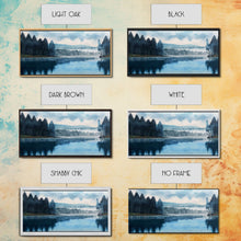 Load image into Gallery viewer, Blue Lake Art | Framed Canvas Print | Blue Lake Painting | Lake House Decor | Guest Room Landscape Painting | Waldo Lake Painting
