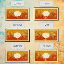 Carregar imagem no visualizador da galeria, Abstract Midcentury Modern Sunburst, Canvas Print, Art Deco Style wall art, sun with sun rays, sun burst, boho style, ready to hang
