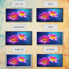 Load image into Gallery viewer, Gerbera Wall Decor, Floral Wall Art, Nature Print, Purple Flowers Wall Art, Panoramic Wall Decor, Canvas Print, Wall Art, Framed Canvas Art
