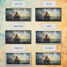 Carregar imagem no visualizador da galeria, Abstract Sailboat Wall Decor, Ocean Wall Art, Seascape, Storm Wall Decor, Panoramic Wall Decor, Canvas Print, Wall Art, Framed Canvas Art
