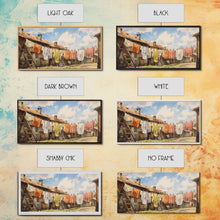 Load image into Gallery viewer, Watercolor Laundry In Village Wall Decor, Rural Wall Decor, Laundry Room, Panoramic Wall Decor, Canvas Print, Wall Art, Framed Canvas Art
