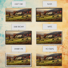 Carregar imagem no visualizador da galeria, Farm Wall Decor, Country Wall Decor, Farm Animals Wall Decor, Fall Wall Art, Panoramic Wall Decor, Canvas Print, Wall Art, Framed Canvas Art
