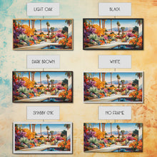 Load image into Gallery viewer, Desert Landscape Wall Art, Mountains Wall Print, Palm Trees Art, Panoramic Art, Wall Art, Canvas Art, Landscape Art, Modern House Art
