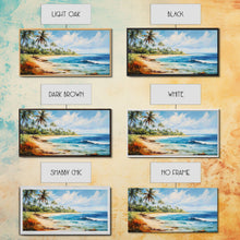 Load image into Gallery viewer, Palm Tree Beach Print, Beach Art, Framed Canvas Art, Original Beach Painting, Palm Tree Poster, Landscape Painting, Tropical Decor
