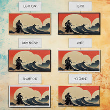 Load image into Gallery viewer, Japanese Samurai Fighting A Tidal Wave, ready to hang canvas print wall art, framed canvas wall art, mancave decor
