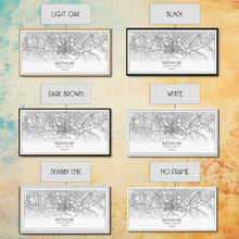 Carregar imagem no visualizador da galeria, Baltimore Street Map, Maryland Map, Map Print, Modern Art, Wall Art, Canvas Print, Home Office Wall Art, Non Binary Gifts, Camper Décor
