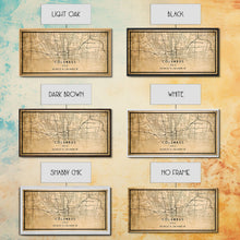 Cargar imagen en el visor de la galería, Columbus vintage map print poster or framed canvas, Ohio map print poster canvas, Columbus city map print poster canvas
