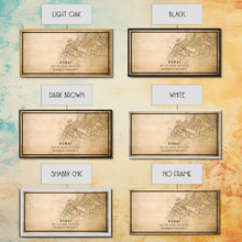 Load image into Gallery viewer, Dubai UAE map print poster or framed canvas, Dubai map print poster canvas, Dubai city map print poster canvas, Vintage Travel Art
