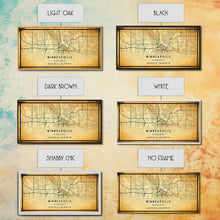 Load image into Gallery viewer, Minneapolis map print poster or framed canvas, Minnesota map print poster canvas, Minneapolis road map print poster canvas
