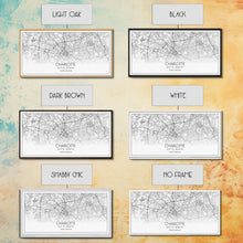 Cargar imagen en el visor de la galería, Charlotte Street Map, North Carolina Map, Map Print, Modern Art, Wall Art, Canvas Art, Wall Art Framed, Appreciation Gift, Couple Wall Art

