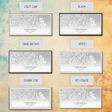 Load image into Gallery viewer, Copenhagen Street Map, Denmark Map, Map Print, Minimalist Art, Wall Art, Canvas Art, Modern Room Décor, RV Wall Décor, Gift For Pilot
