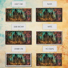 Load image into Gallery viewer, Haunted House In The Woods, Framed Canvas Print, Spooky Wall Art, Spooky Season, Halloween Products, Halloween Unique Gift

