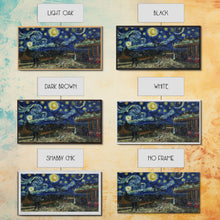 Load image into Gallery viewer, Spooky Haunted Carnival, Framed Canvas Print, Starry Night Inspired Spooky Season Wall Art, Halloween Prop
