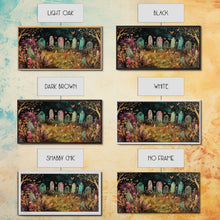 Load image into Gallery viewer, Colorful Haunted Grave Yard In The Spring Time, Framed Canvas Print, Spooky Wall Art, Halloween Spooky Season Decor
