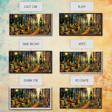 Load image into Gallery viewer, Colorful Haunted Grave Yard In The Spring Time, Framed Canvas Print, Spooky Wall Art, Halloween Spooky Season Decor
