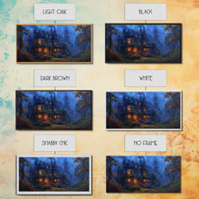 Load image into Gallery viewer, Dark Academia Victorian Mansion Framed Canvas Print, Victorian Oil Painting, Spooky Vibes Halloween Wall Art
