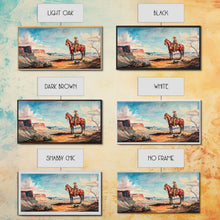 Load image into Gallery viewer, Cowboy on Horse Overlooking Canyon, Majestic Western Art, Framed Canvas Print, Boho Wall Art, Living Room Decor, Home Decoration
