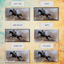 Carregar imagem no visualizador da galeria, Action-Packed Rodeo Scene with Bucking Horse, Beautiful Framed Canvas Print, Western Living Room Art, Rustic Bedroom Decor, Wall Art
