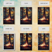 Carregar imagem no visualizador da galeria, Abstract Campfire Art, Framed Canvas Print, Ready To Hang Framed Wall Art, Living Room Wall Hanging
