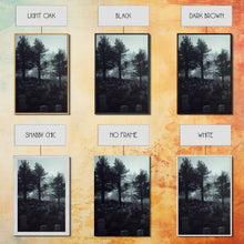 Load image into Gallery viewer, Spooky haunted graveyard at night, art for witches, 3 piece canvas, 3 piece wall art, cemetery art

