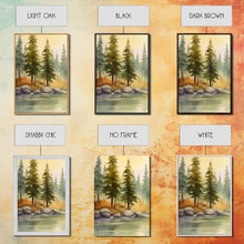 Load image into Gallery viewer, Beautiful Wall Art 3 Piece Canvas Print Framed Wall Decor, Watercolor Landscape Painting Print, Pacific Northwest, Oregon Art
