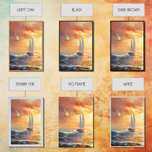 Carregar imagem no visualizador da galeria, Beautiful Ocean At Sunset 3 Piece Canvas Print Wall Art, Above Sofa, Abstract Art, Modern Art, Minimalism Lakehouse Decor
