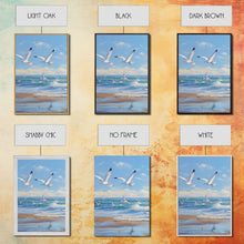 Carregar imagem no visualizador da galeria, Beautiful Seagulls Over An Ocean Beach At Sunset 3 Piece Canvas Print Wall Art, Above Sofa Art, Modern Art, Minimalism Lakehouse Decor
