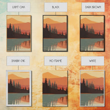 Carregar imagem no visualizador da galeria, Framed Canvas Wall Art Set of 3 Sunset Forest Landscape Abstract Illustrations Prints Modern Art Minimalist Boho Wall Decor, 3 Piece Art
