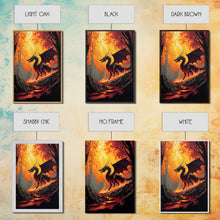 Load image into Gallery viewer, Fiery Dragon Burning Down Forest Canvas Print - Mystical Fantasy Wall Art Home Decor Artwork
