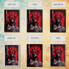 Load image into Gallery viewer, Blindfolded Statue of Liberty Graffiti art, framed canvas print, dystopian art
