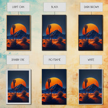 Load image into Gallery viewer, Fiery Orange Sunset Cactus Desert Wall Art Canvas Print - Vibrant Colors of a Desert Oasis Artwork
