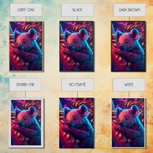 Cargar imagen en el visor de la galería, Cute Retro Wave Koala Bear, framed canvas print, Animals of Australia
