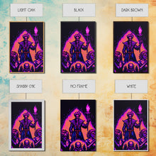 Carregar imagem no visualizador da galeria, Tabletop RPG pixel art, Human Warlock Art, framed canvas print, framed game room decor
