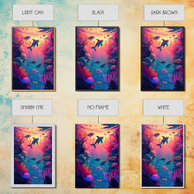 Load image into Gallery viewer, 80s Vibe Under The Sea Coral Reef Art, framed canvas print, fish and reef art
