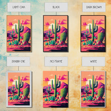 Load image into Gallery viewer, Pueblo Style Cactus, Still Life, Framed Canvas Print, Western Decor, Midwest Style Art, Arizona Desert Art
