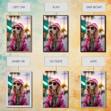 Load image into Gallery viewer, Cocker Spaniel In Sunglasses Pink Shirt Wall Print, Dog Portrait, Dog Art Print, Framed Wall Art, Framed Canvas, Wall Print, Wall Canvas
