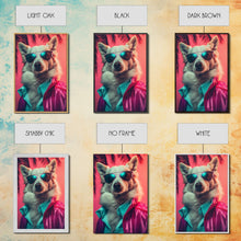 Cargar imagen en el visor de la galería, Corgi In Pink Suit Sunglasses Wall Print, Dog Décor, Dog Art Print, Dog Portrait, Framed Wall Art, Framed Canvas, Wall Print, Wall Canvas
