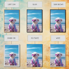 Load image into Gallery viewer, CShih Tzu In Beach Sunglasses Wall Print, Dog Décor, Dog Print, Dog Portrait, Framed Wall Art, Framed Canvas, Wall Print, Wall Canvas
