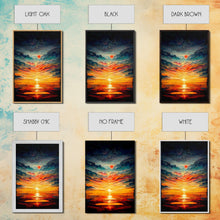 Carregar imagem no visualizador da galeria, Abstract sunset and clouds canvas print, beautiful oil painting print, nature and landscape wall art, ready to hang
