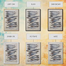 Cargar imagen en el visor de la galería, Sardines Art Print - Framed Canvas Art - Oil Painting Still Life Print - French Kitchen Art - Restaurant Art - Boho Farmhouse Decor
