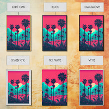 Carregar imagem no visualizador da galeria, California Desert Art, Retro / Vaporwave / Synthwave 80s Vibes 3 Piece Canvas Prints, Game Room Art, Living Room / Bed Room Retro Decor
