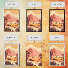 Load image into Gallery viewer, Abstract Cactus Desert Print Set of 3 Prints, Boho Decor, Desert Sun Moon Wall Art, Terracotta Blush Black Art, Framed Canvas
