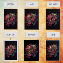 Cargar imagen en el visor de la galería, Triptych 3 Panel Wall Art - Framed Canvas Prints - Neon Flowers - Retro Style Flower Paintings - Boho Decor - Minimalist Wall Art - Modern

