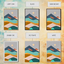 Load image into Gallery viewer, Scandinavian Inspired Pacific Northwest Art, Minimalist Boho Style Forest Landscape, Framed Canvas Print, Western Abstract Art
