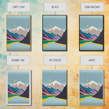 Load image into Gallery viewer, Surrealist Mountain Landscape, Abstract, Framed Canvas Print, Pink Mountains
