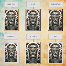 Load image into Gallery viewer, Grunge / Cyberpunk Odin, Norse Mythology, Wall Art, Framed Canvas Print, Futuristic Portrait of Odin
