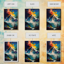 Load image into Gallery viewer, Annapurna III, Mountain Art, Rustic Mountain Landscape Wall Art, Framed Canvas Print, Abstract Oil Painting Print, Mountains of Nepal
