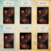 Load image into Gallery viewer, Phoenix In Flames, Retribution, Framed Canvas Print, The Phoenix, Framed Wall Art, Original Painting Phoenix, Fire Chicken
