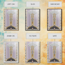 Load image into Gallery viewer, Art Deco Wall art, Framed Canvas Print, Art Deco, Gold art, Pastel colors, Midcentury Modern, Office decor, Living room art, Beautiful art
